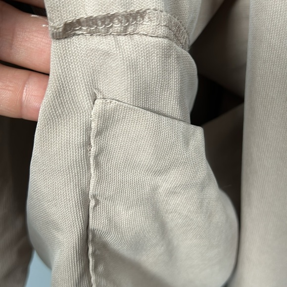 Vintage Spiegel Design Studio Beige Open Front 100% Silk Light Cardigan size 14 - Picture 14 of 16